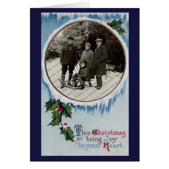 Vintage Frosty Winter Christmas Card