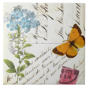 Vintage Fruit and Floral Postcard...tile Tile