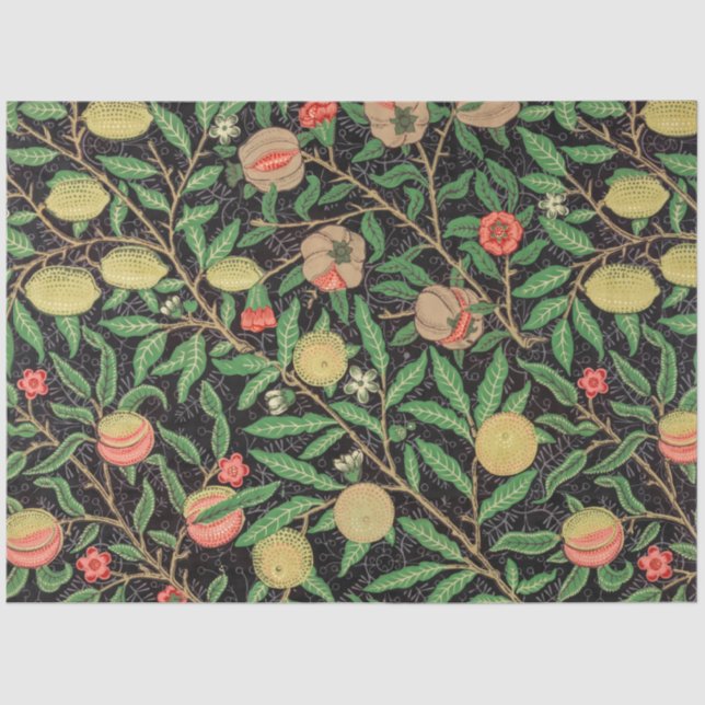 Vintage Fruit and Flowers Dark Academia  Tissue Paper (Front)