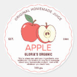 Vintage Fruit Apple Juice Homemade Product Classic Round Sticker