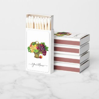 Vintage Fruit Basket - personalized   Matchboxes