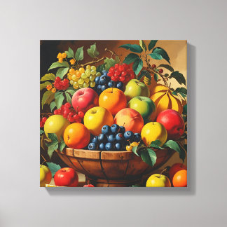 "Vintage Fruit Basket Wall Art
