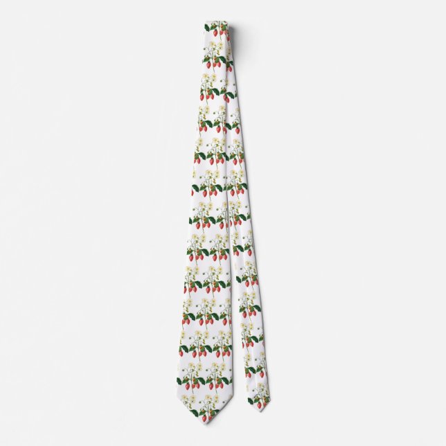 Vintage Fruit Berries Food Strawberries by Redoute Tie (Front)