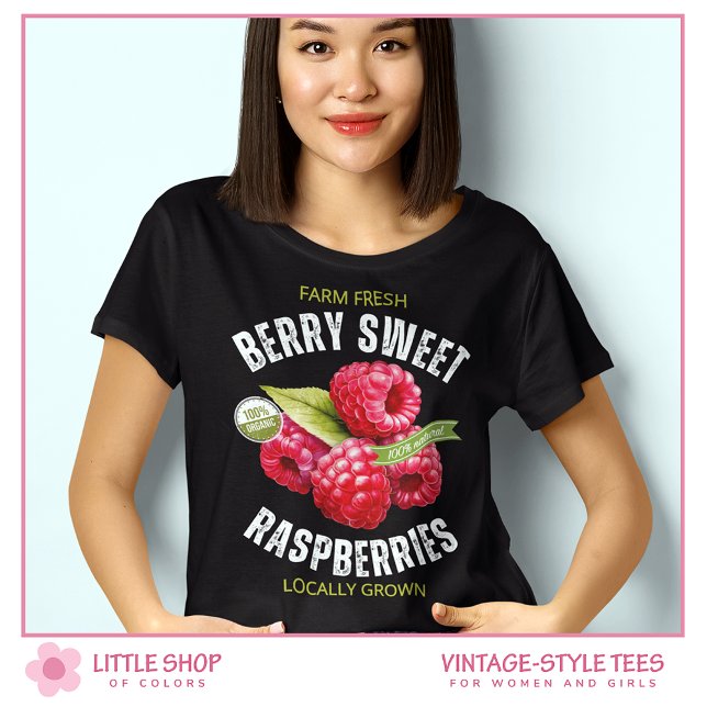 Vintage Fruit Berry Sweet Raspberries T-Shirt (Creator Uploaded)