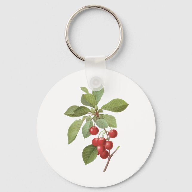 Vintage Fruit Cherry Food, Cherries by Redoute Keychain (Front)