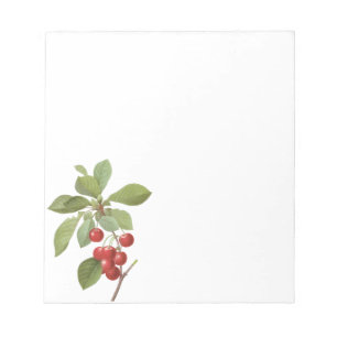 Vintage Fruit Cherry Food, Cherries by Redoute Notepad