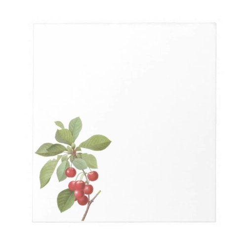 Vintage Fruit Cherry Food Cherries by Redoute Notepad
