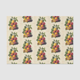Vintage Fruit Cluster Pattern Seamless Cottagecore Tissue Paper