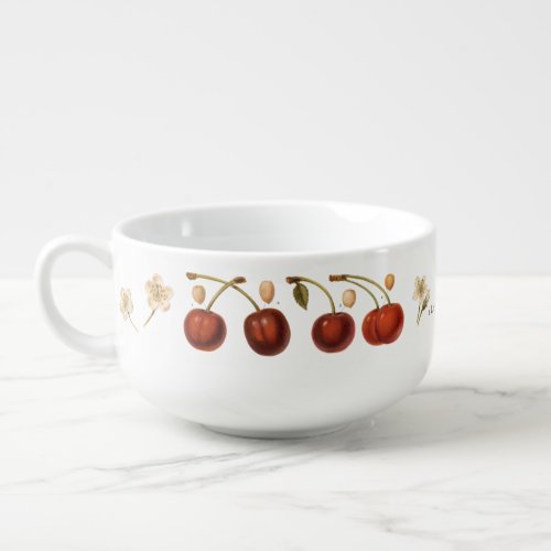 Vintage Fruit Cottagecore Cherry   Soup Mug