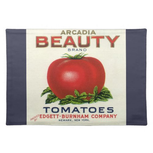 Vintage Fruit Crate Label Arcadia Beauty Tomatoes Cloth Placemat