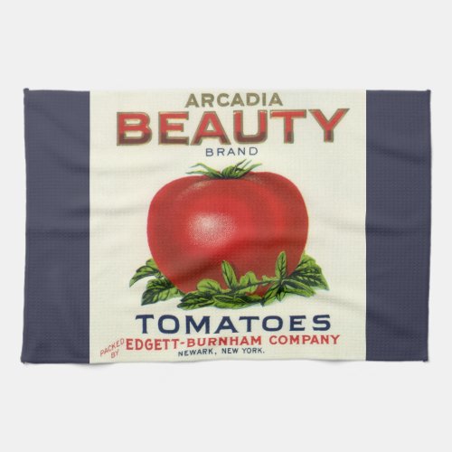 Vintage Fruit Crate Label Arcadia Beauty Tomatoes Kitchen Towel