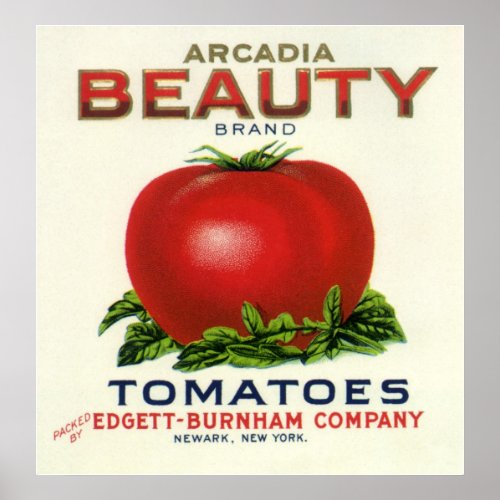 Vintage Fruit Crate Label, Arcadia Beauty Tomatoes