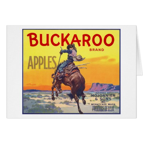 Vintage Fruit Crate Label Art, Buckaroo Apples