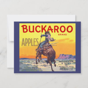 Vintage Fruit Crate Label Art, Buckaroo Apples