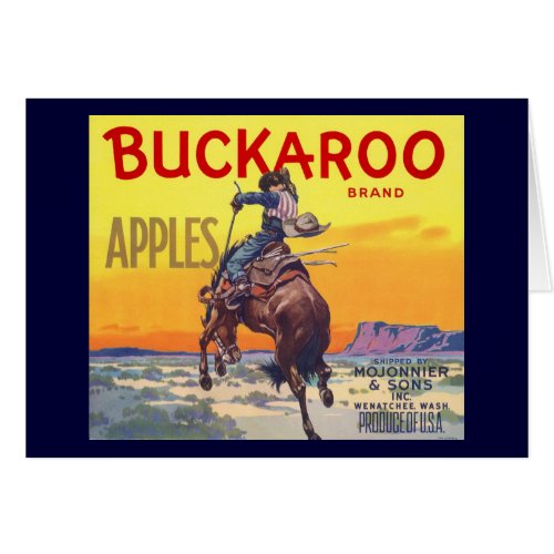 Vintage Fruit Crate Label Art, Buckaroo Apples