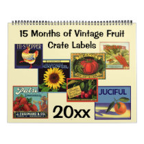 Vintage Fruit Crate Label Art Calendar