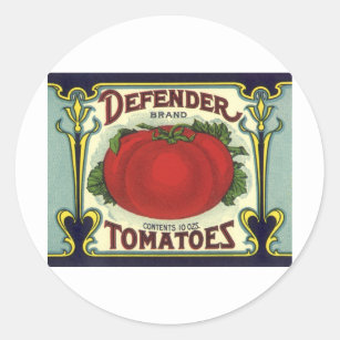 Vintage Fruit Crate Label Art, Defender Tomatoes
