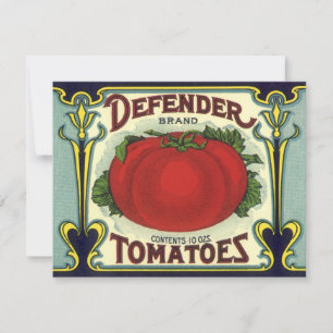 Vintage Fruit Crate Label Art, Defender Tomatoes