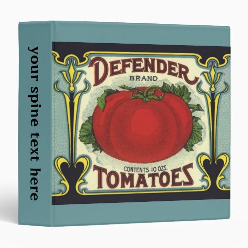 Vintage Fruit Crate Label Art Defender Tomatoes Binder