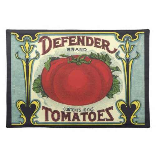 Vintage Fruit Crate Label Art Defender Tomatoes Cloth Placemat