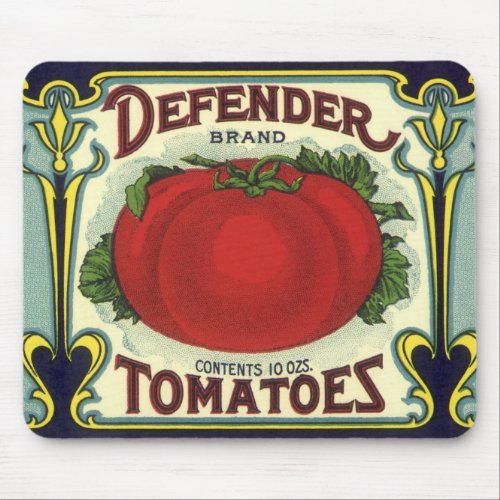 Vintage Fruit Crate Label Art Defender Tomatoes Mouse Pad