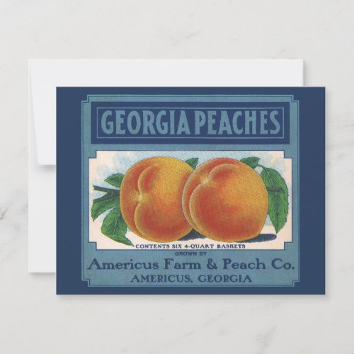 Vintage Fruit Crate Label Art Georgia Peaches