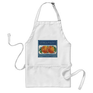 Vintage Fruit Crate Label Art, Georgia Peaches Adult Apron