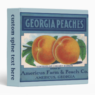 Vintage Fruit Crate Label Art, Georgia Peaches Binder