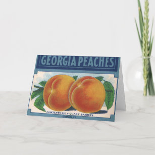 Vintage Fruit Crate Label Art, Georgia Peaches Card