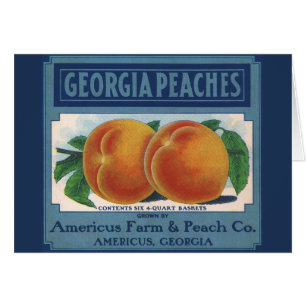 Vintage Fruit Crate Label Art, Georgia Peaches Cards