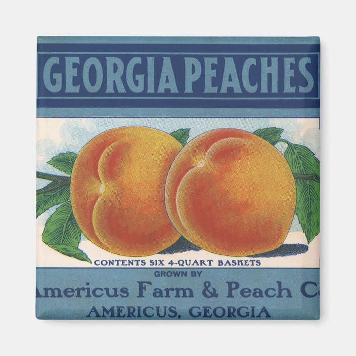Vintage Fruit Crate Label Art Georgia Peaches Magnet Zazzle Com