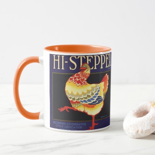 Vintage Fruit Crate Label Art, Hi Stepper Chicken