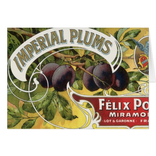 Vintage Fruit Crate Label Art, Imperial Plums