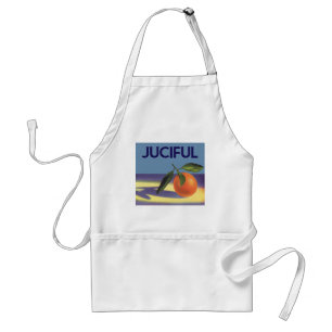 Vintage Fruit Crate Label Art, Juciful Oranges Adult Apron