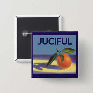 Vintage Fruit Crate Label Art, Juciful Oranges Button