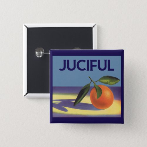 Vintage Fruit Crate Label Art Juciful Oranges Button