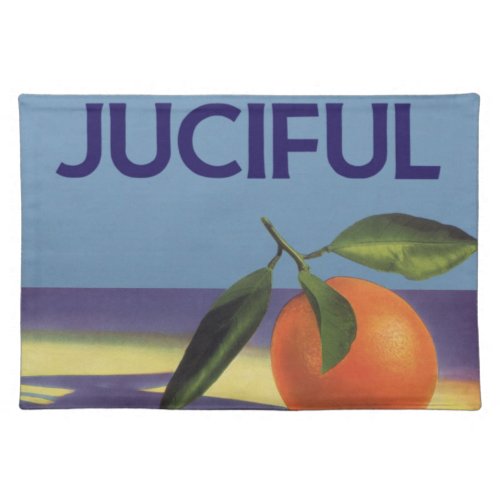 Vintage Fruit Crate Label Art Juciful Oranges Cloth Placemat