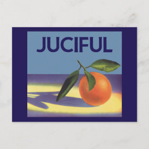 Vintage Fruit Crate Label Art, Juciful Oranges Postcard