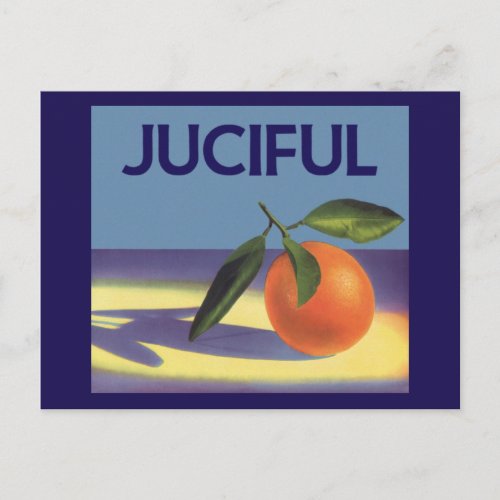 Vintage Fruit Crate Label Art Juciful Oranges Postcard