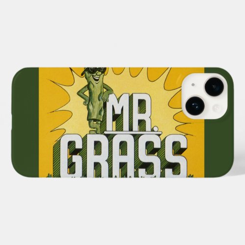Vintage Fruit Crate Label Art Mr Grass Asparagus Case_Mate iPhone 14 Case