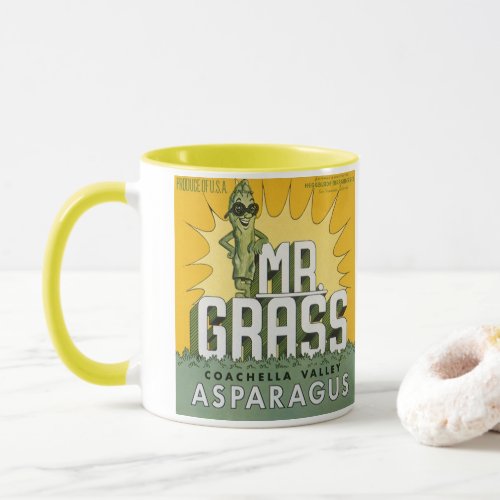 Vintage Fruit Crate Label Art Mr. Grass Asparagus