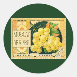Vintage Fruit Crate Label Art, Muscat Grapes