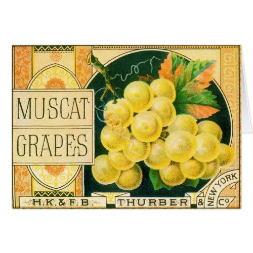 Vintage Fruit Crate Label Art, Muscat Grapes