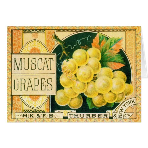 Vintage Fruit Crate Label Art, Muscat Grapes