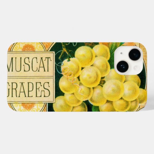 Vintage Fruit Crate Label Art Muscat Grapes Case_Mate iPhone 14 Case