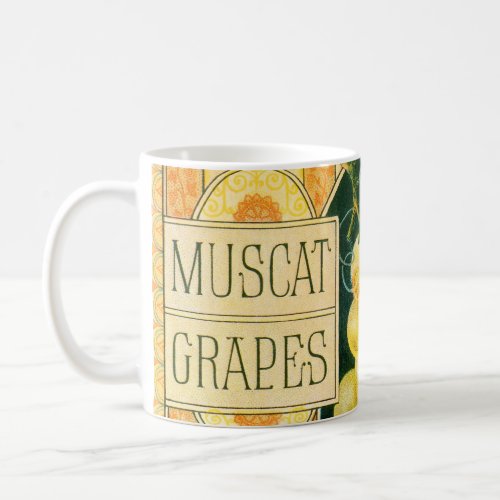 Vintage Fruit Crate Label Art Muscat Grapes Coffee Mug