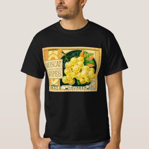 Vintage Fruit Crate Label Art Muscat Grapes T_Shirt