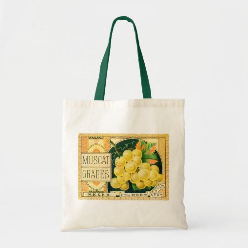 Vintage Fruit Crate Label Art Muscat Grapes Tote Bag