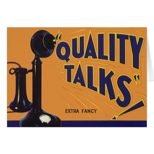 Vintage Fruit Crate Label Art, Old Fashioned Phone (Front Horizontal)