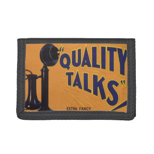 Vintage Fruit Crate Label Art, Old Fashioned Phone Tri-fold Wallet